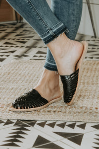 Woven Leather Slide - Live By Nature Boutique