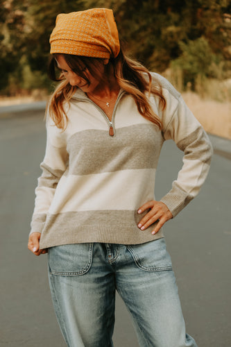 Stripe Zip Sweater