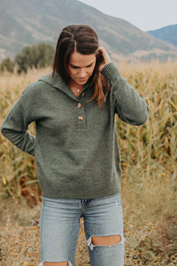 Kale Button Sweater - Live By Nature Boutique