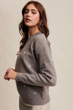 Load image into Gallery viewer, Grey Stitched Flower