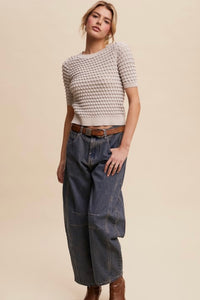 Textured Grey Top