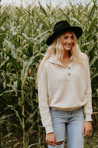 Ribbed Button Sweater - Live By Nature Boutique