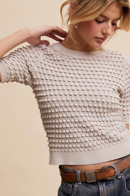 Textured Grey Top