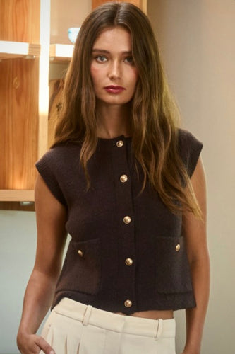 Brown Button Sweater