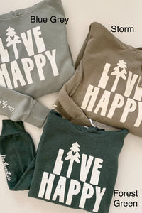 Live Happy Tree Sweatshirt - Live By Nature Boutique