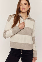 Load image into Gallery viewer, Stripe Zip Sweater - Live By Nature Boutique