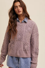 Load image into Gallery viewer, Crochet Knit Sweater