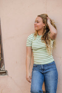 Stripe Fitted Tee - Live By Nature Boutique