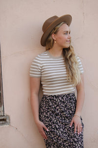 Stripe Fitted Tee - Live By Nature Boutique