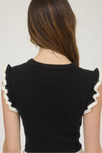 Load image into Gallery viewer, Black Ruffle Tee