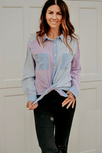 Blueberry Button Up - Live By Nature Boutique