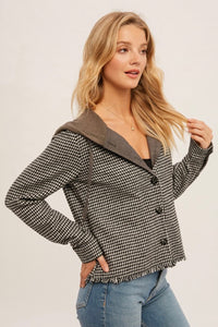 Gingham Hooded Shacket - Live By Nature Boutique